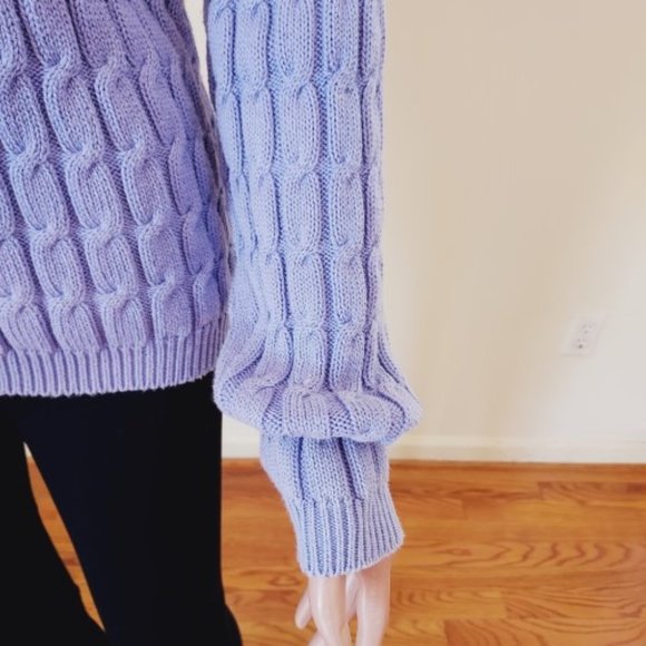 Real Comfort by Chadwicks Lavender Heavy Cable Knit Sweater Size S NWOT - Picture 3 of 6